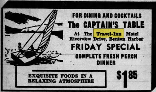 Travel Inn (Hills Travel Inn, New Harbor Condominiums) - Dec 1961 Ad (newer photo)